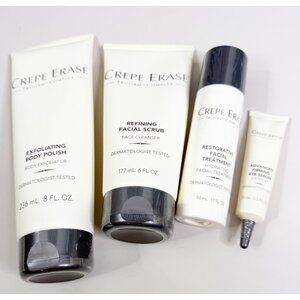 Crepe Erase Lot ( Body Polish, Facial Scrub, Treatment, Eye Serum) New!
